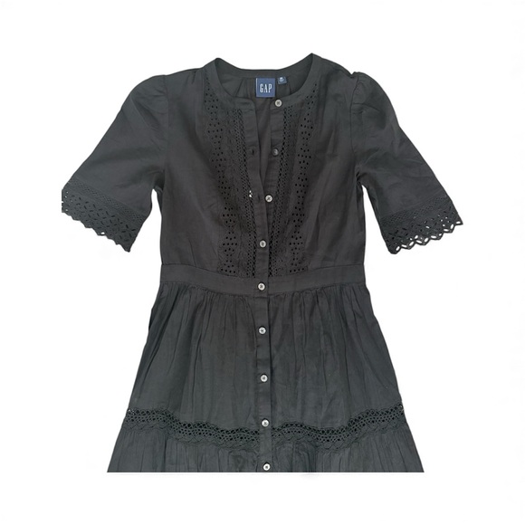GAP Black Button-Down Midi Dress - Picture 3 of 7